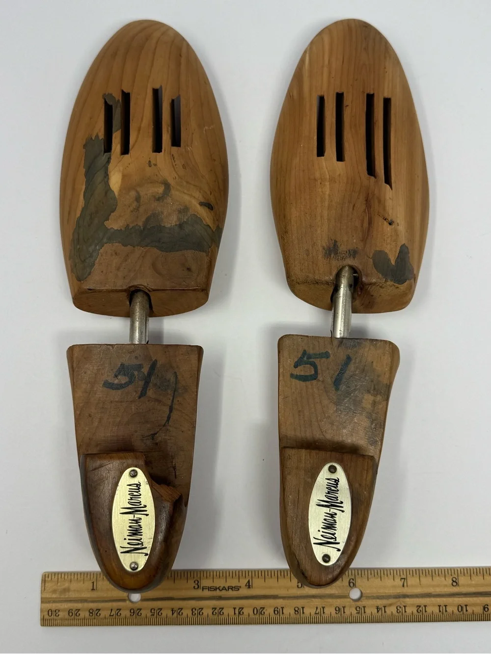 Vintage Neiman Marcus Cedar Shoe Trees Mens 12